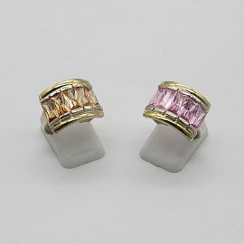 ANILLO BAGUETTES*5 CUERPO FINO /PLATA Y ORO 